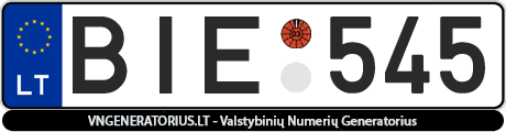 Valstybinis numeris: BIE545