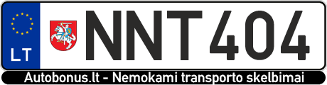 Valstybinis numeris: NNT404