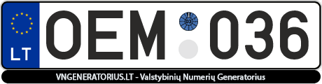 Valstybinis numeris: OEM036