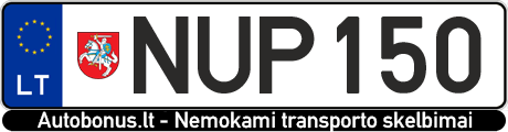 Valstybinis numeris: NUP150