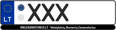 Valstybinis numeris: XXX