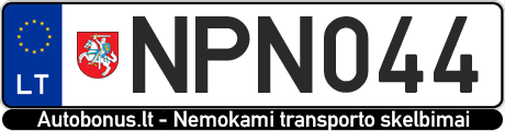Valstybinis numeris: NPN044