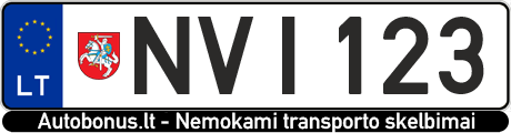 Valstybinis numeris: NVI123