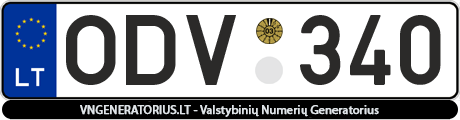 Valstybinis numeris: ODV340