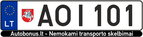 Valstybinis numeris: AOI101