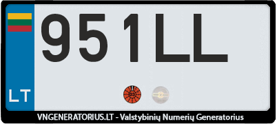 Valstybinis numeris: 951LL