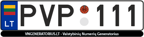Valstybinis numeris: PVP111