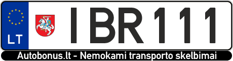 Valstybinis numeris: IBR111