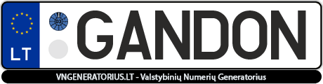 Valstybinis numeris: GANDON