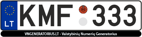 Valstybinis numeris: KMF333