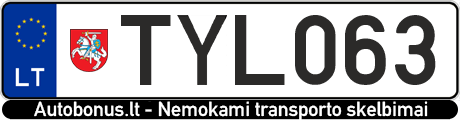 Valstybinis numeris: TYL063