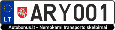 Valstybinis numeris ARY001
