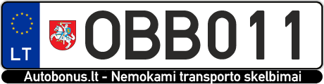 Valstybinis numeris: OBB011