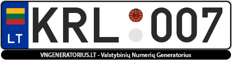 Valstybinis numeris KRL007