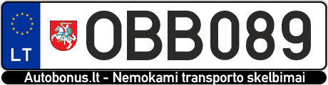 Valstybinis numeris OBB089