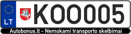 Valstybinis numeris KOO005
