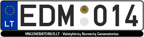 Valstybinis numeris EDM014