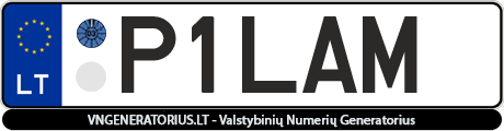 Valstybinis numeris: P1LAM