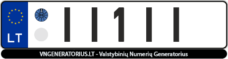 Valstybinis numeris: II1II