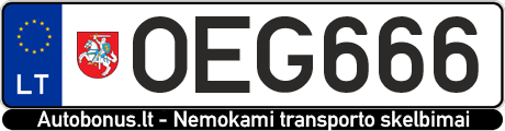 Valstybinis numeris: OEG666