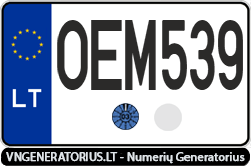 Valstybinis numeris: OEM539