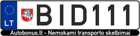 Valstybinis numeris BID111