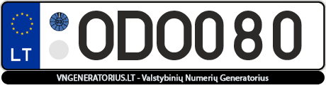 Valstybinis numeris ODO080