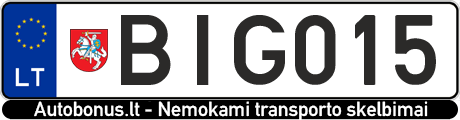 Valstybinis numeris: BIG015