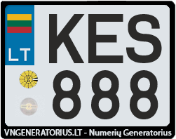 Valstybinis numeris: KES888