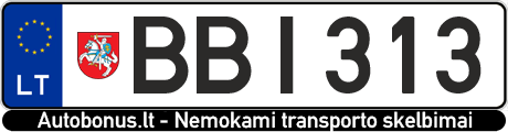 Valstybinis numeris: BBI313