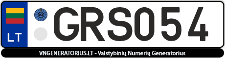 Valstybinis numeris GRS054