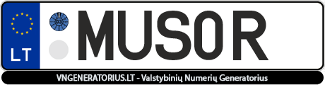 Valstybinis numeris: MUS0R