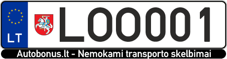 Valstybinis numeris: LOO001