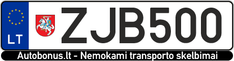 Valstybinis numeris: ZJB500