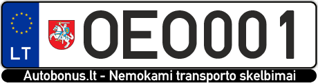Valstybinis numeris: OEO001