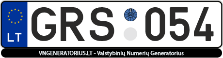 Valstybinis numeris GRS054