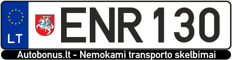 Valstybinis numeris: ENR130