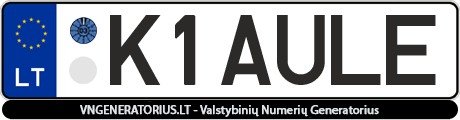 Valstybinis numeris: K1AULE