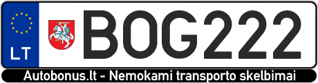 Valstybinis numeris: BOG222