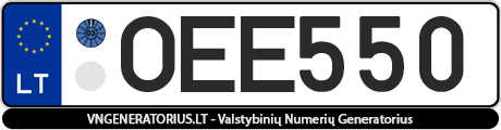 Valstybinis numeris OEE550