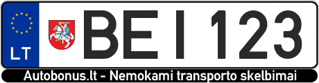 Valstybinis numeris: BEI123