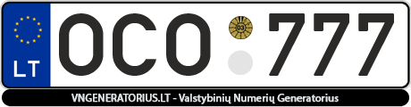 Valstybinis numeris OCO777