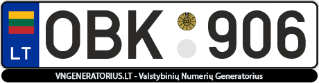 Valstybinis numeris OBK906