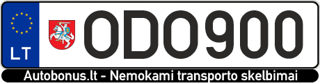 Valstybinis numeris: ODO900