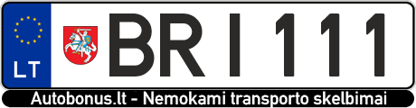 Valstybinis numeris: BRI111