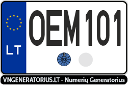 Valstybinis numeris: OEM101