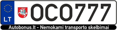 Valstybinis numeris OCO777