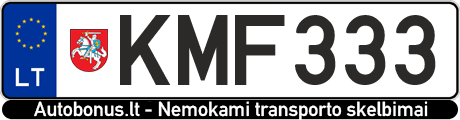Valstybinis numeris: KMF333