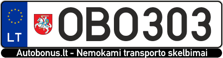 Valstybinis numeris: OBO303