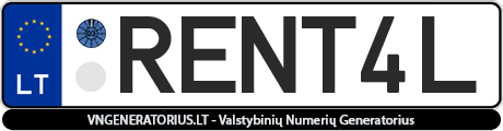 Valstybinis numeris: RENT4L